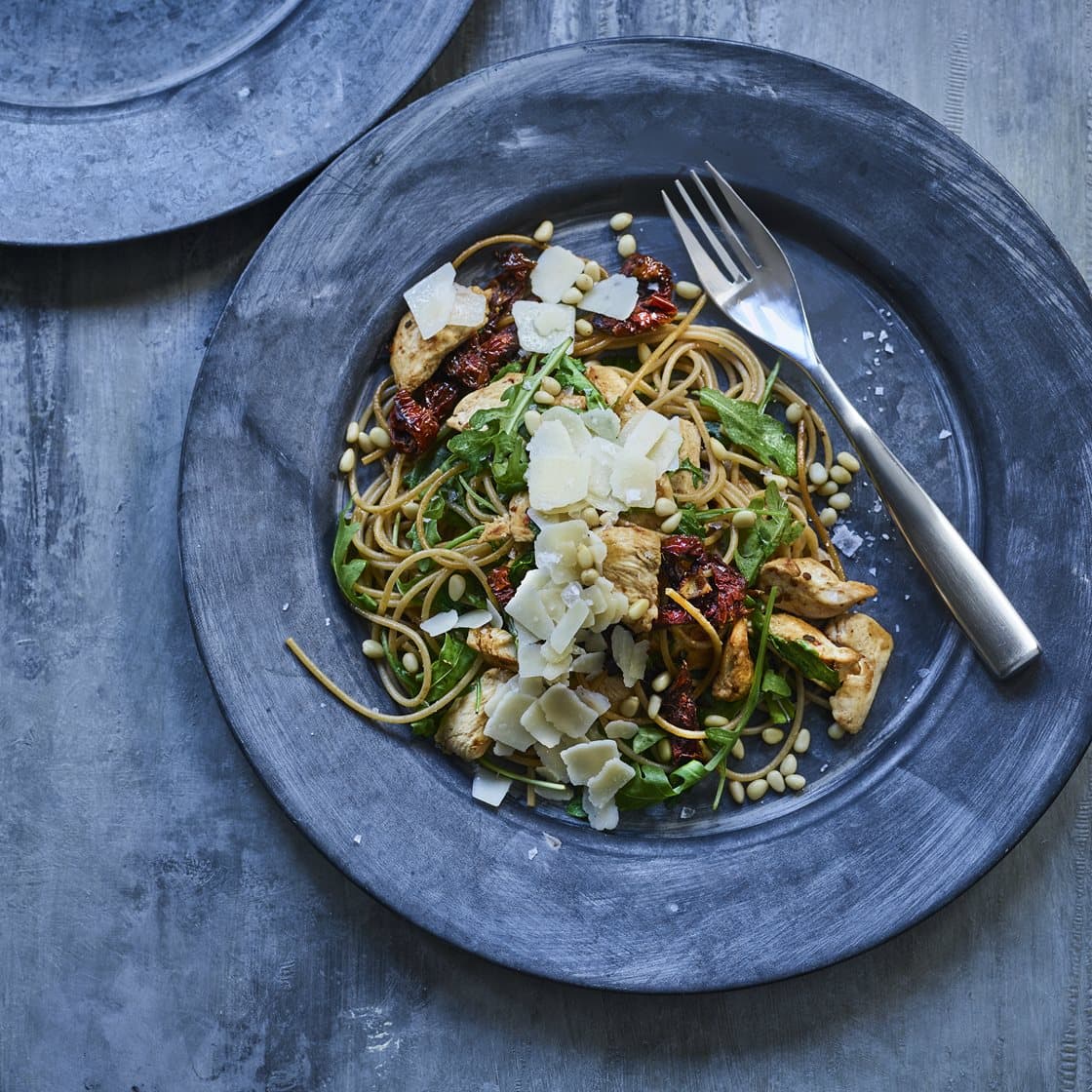 Lynstegt kylling med rucola